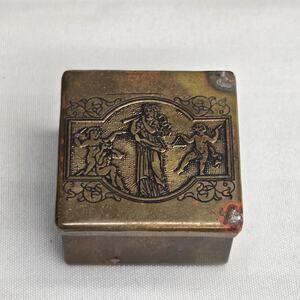 Antique Art Nouveau Brass Trinket or Jewelry Box Estate Find